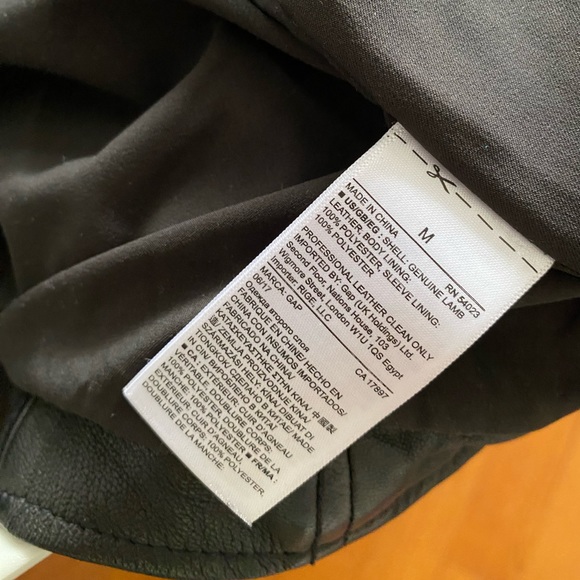 [SOLD] GAP Side Tide Black Moto Biker Leather Jacket - Picture 7 of 11